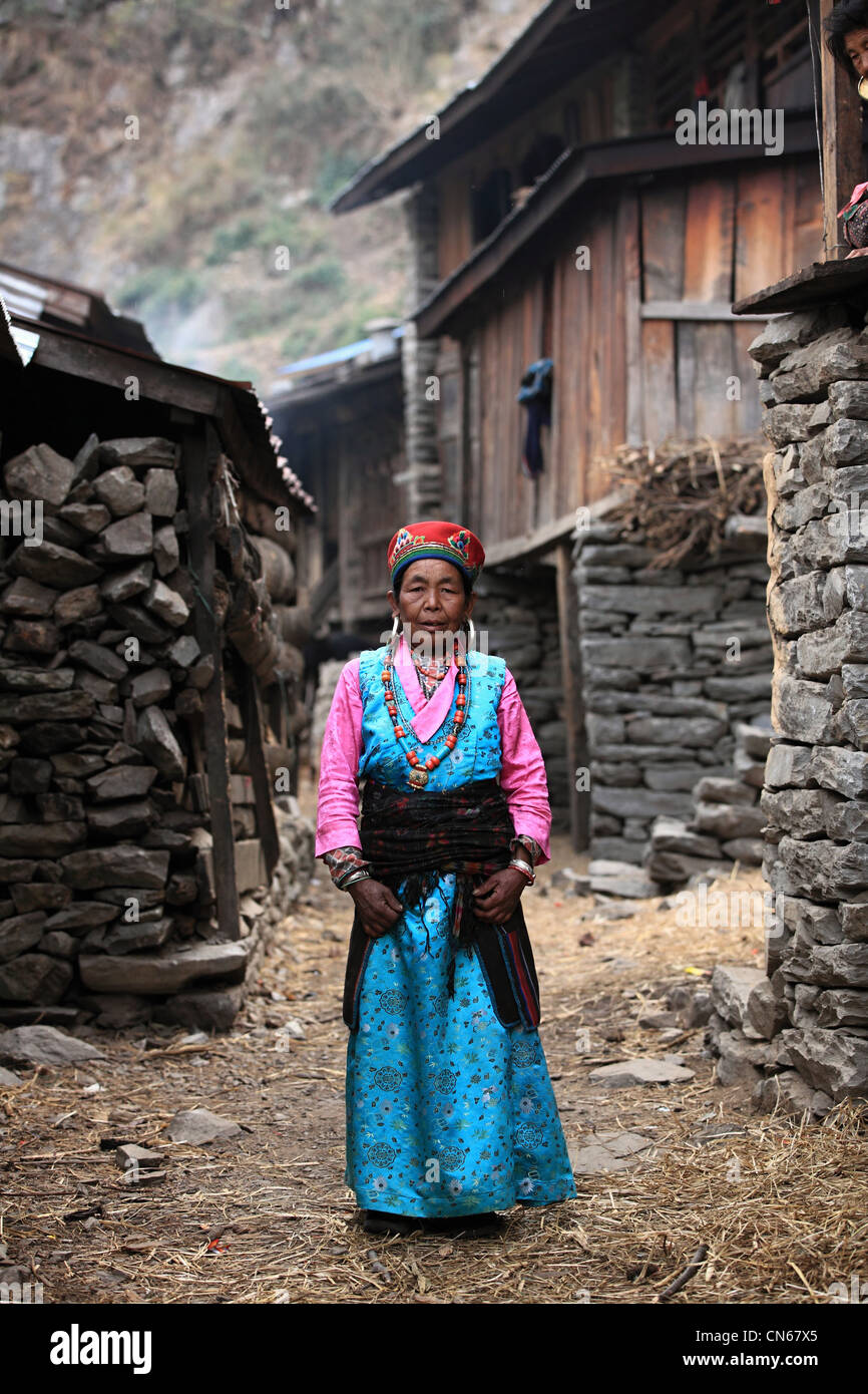 Nepalese Tamang rurale donna Nepal Foto Stock