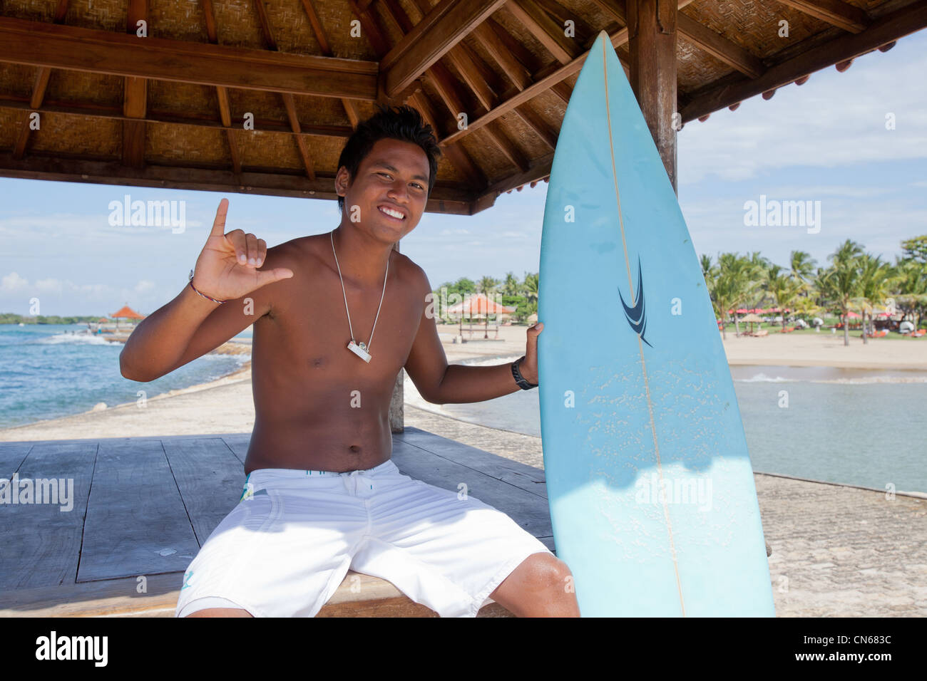 Surfer Bali Indonesia Foto Stock