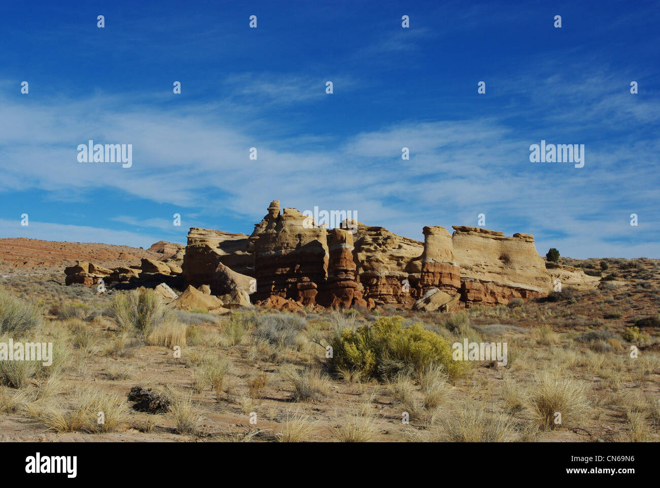 Le splendide formazioni rocciose vicino Notom, Utah Foto Stock