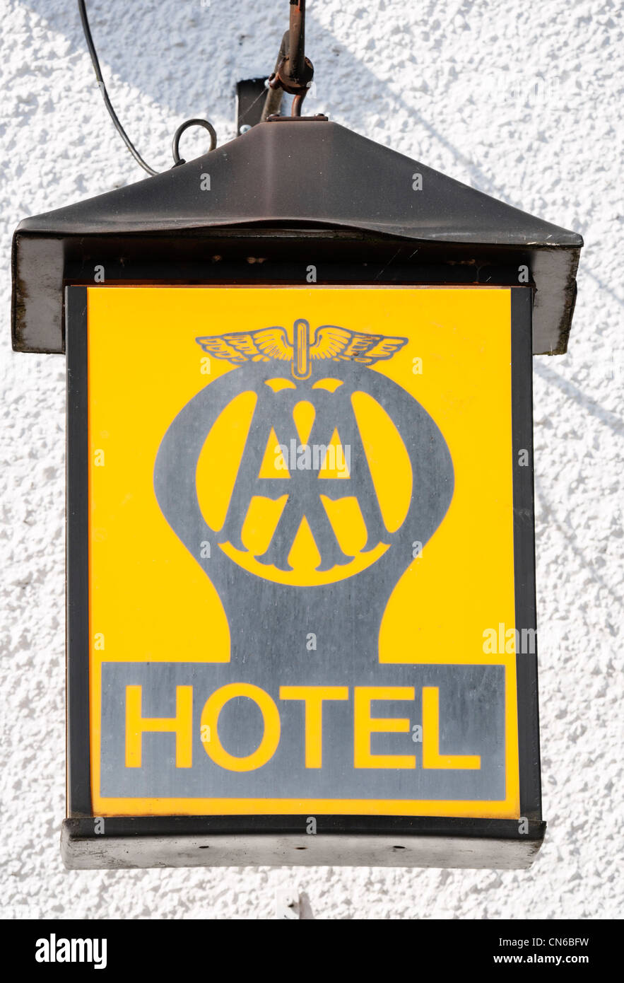 Un vecchio hotel AA segno. Foto Stock