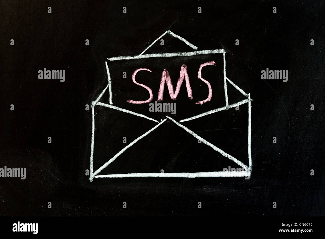 Chalk disegno - SMS, Short Messaging Service Foto Stock