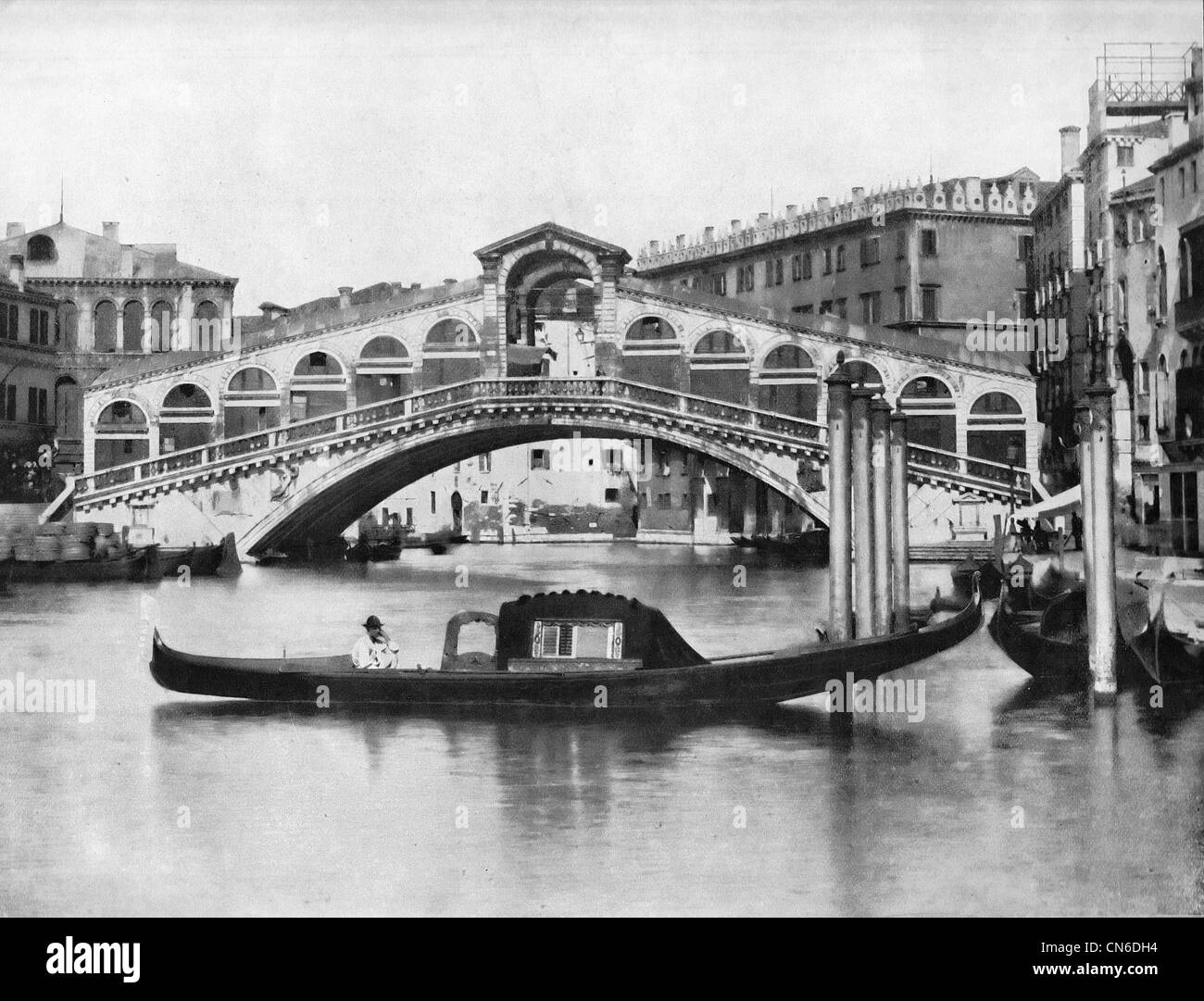 Il Ponte di Rialto, Venezia Italia, circa 1890 Foto Stock