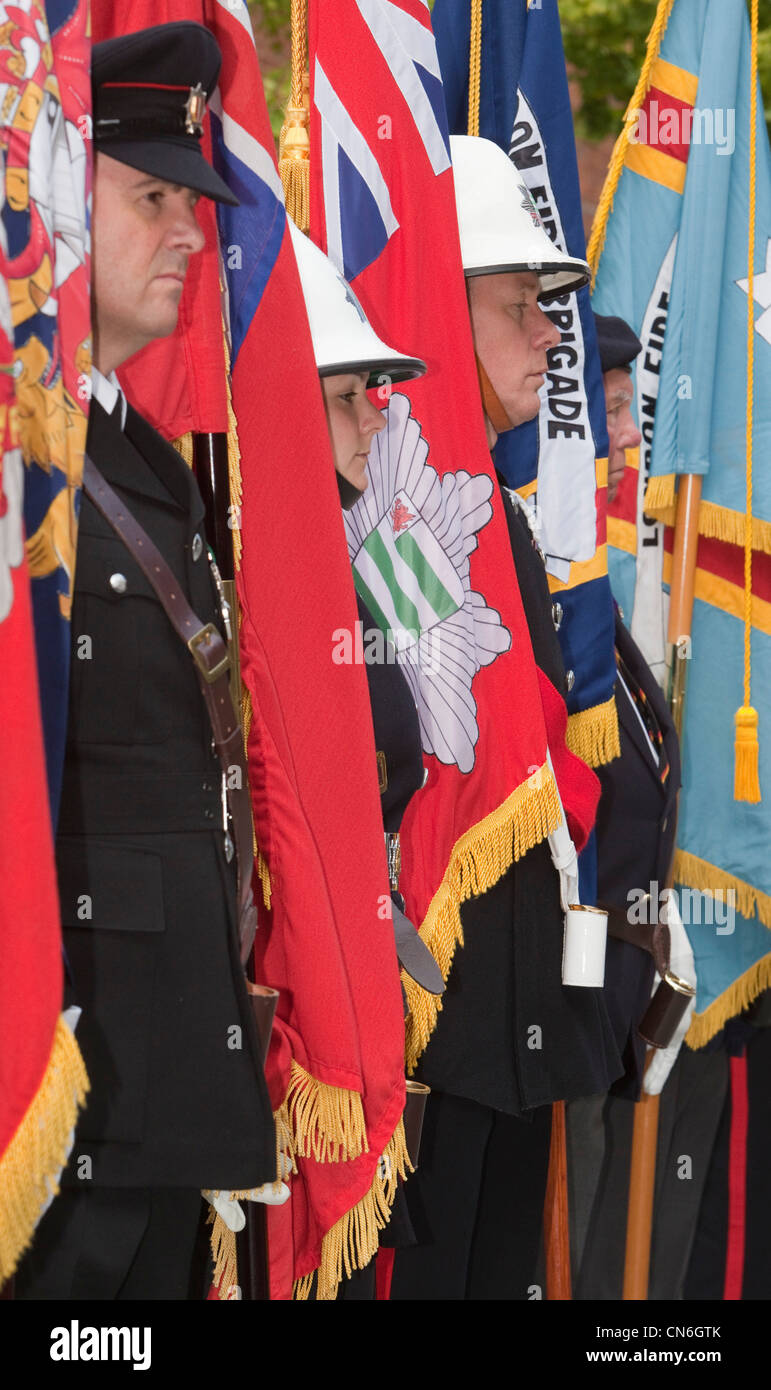 Ghirlanda di cerimonia di posa che segna il decimo anniversario degli attacchi dell'11 settembre su New York Foto Stock