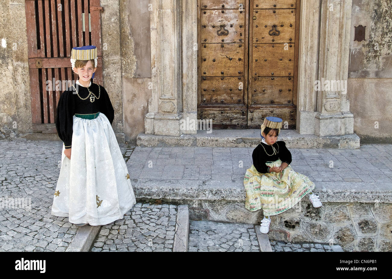 Italia Abruzzo, Provincia og Aquila Scanno costumi tradizionali Foto Stock