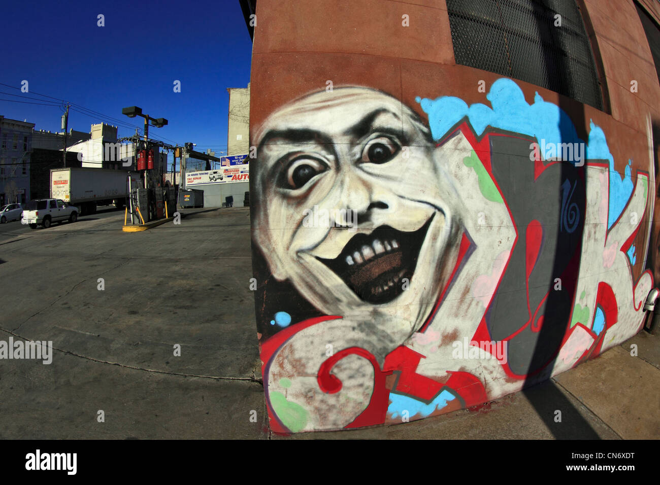 Arte di strada murale Red Hook Brooklyn New York City Foto Stock