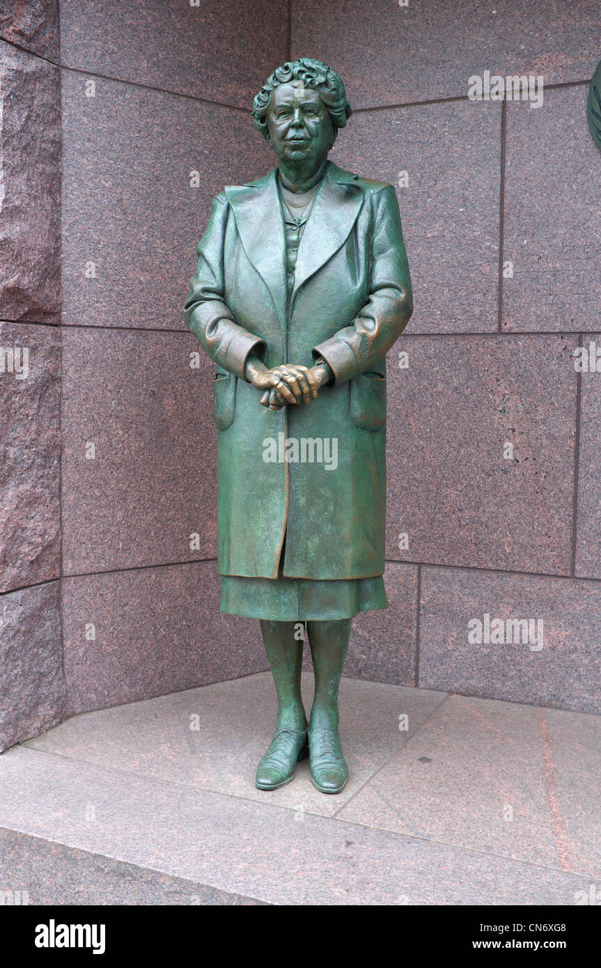 Statua di Eleanor Roosevelt a FDR Memorial a Washington DC Foto Stock