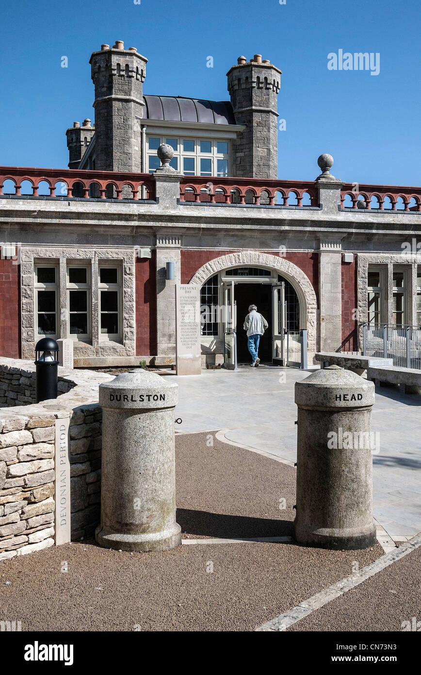 Il castello di Durlston, Durlston Testa, Swanage, Dorset, England, Regno Unito Foto Stock
