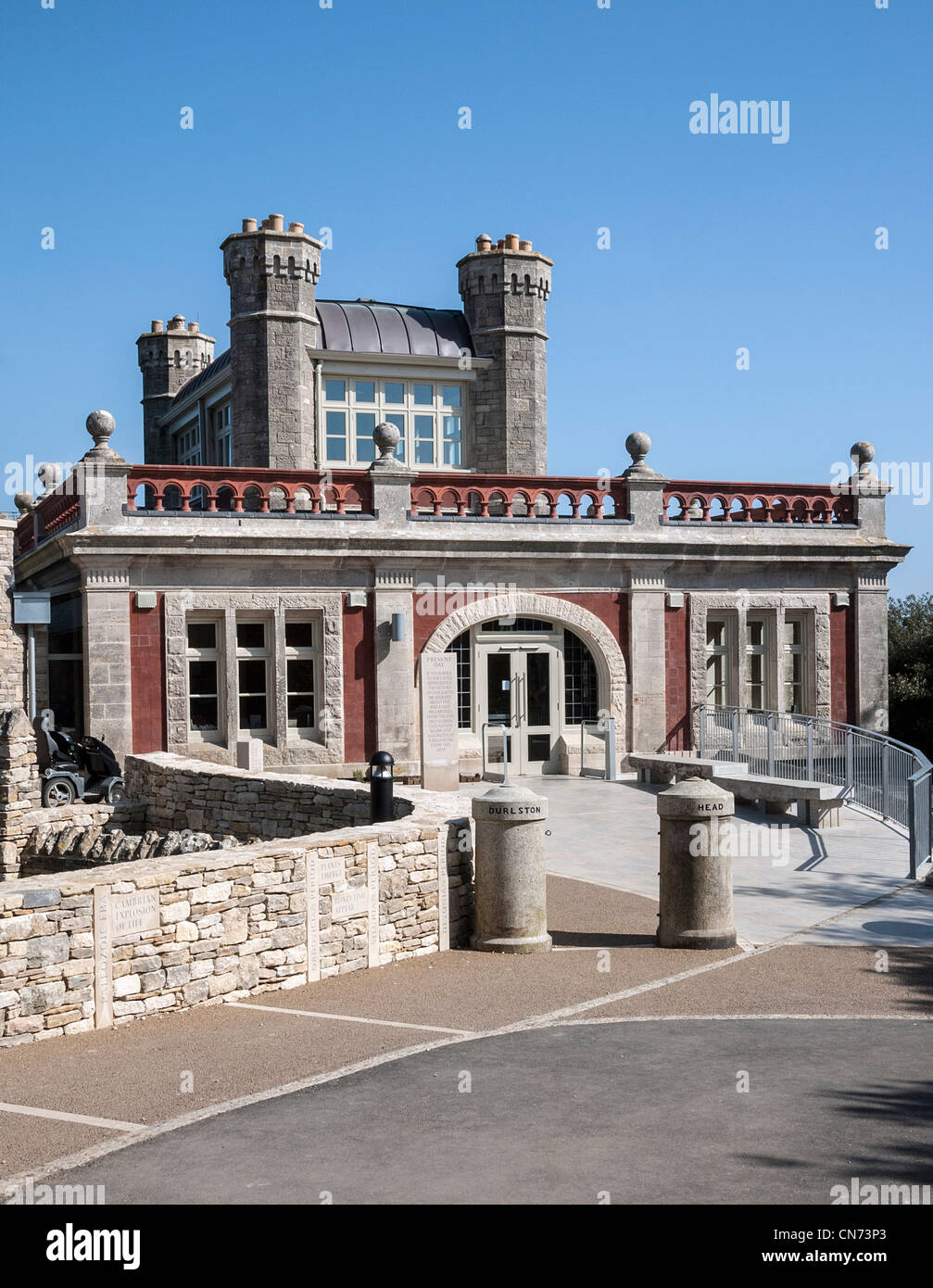 Il castello di Durlston, Durlston Testa, Swanage, Dorset, England, Regno Unito Foto Stock