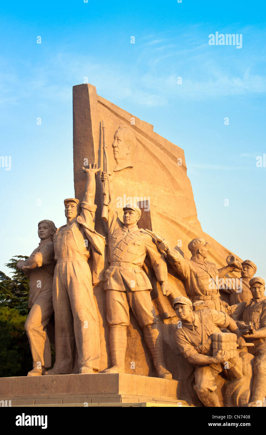 Mao Tse Tung mausoleo monumento in Piazza tienanment Foto Stock