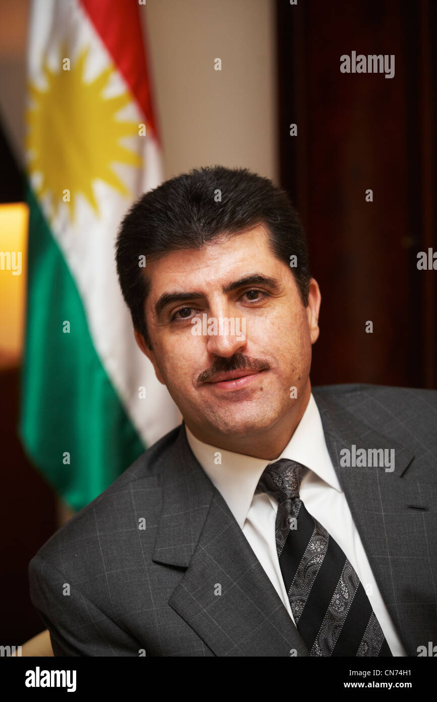 Nechirvan Barzani. Il primo ministro. Il Kurdistan iracheno Foto Stock