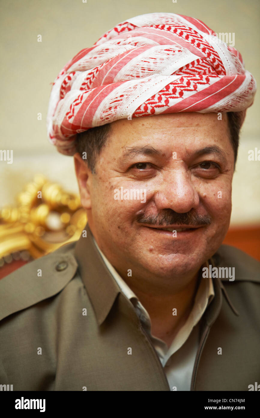 Massoud Barzani. Presidente Kurdistan iracheno Foto Stock