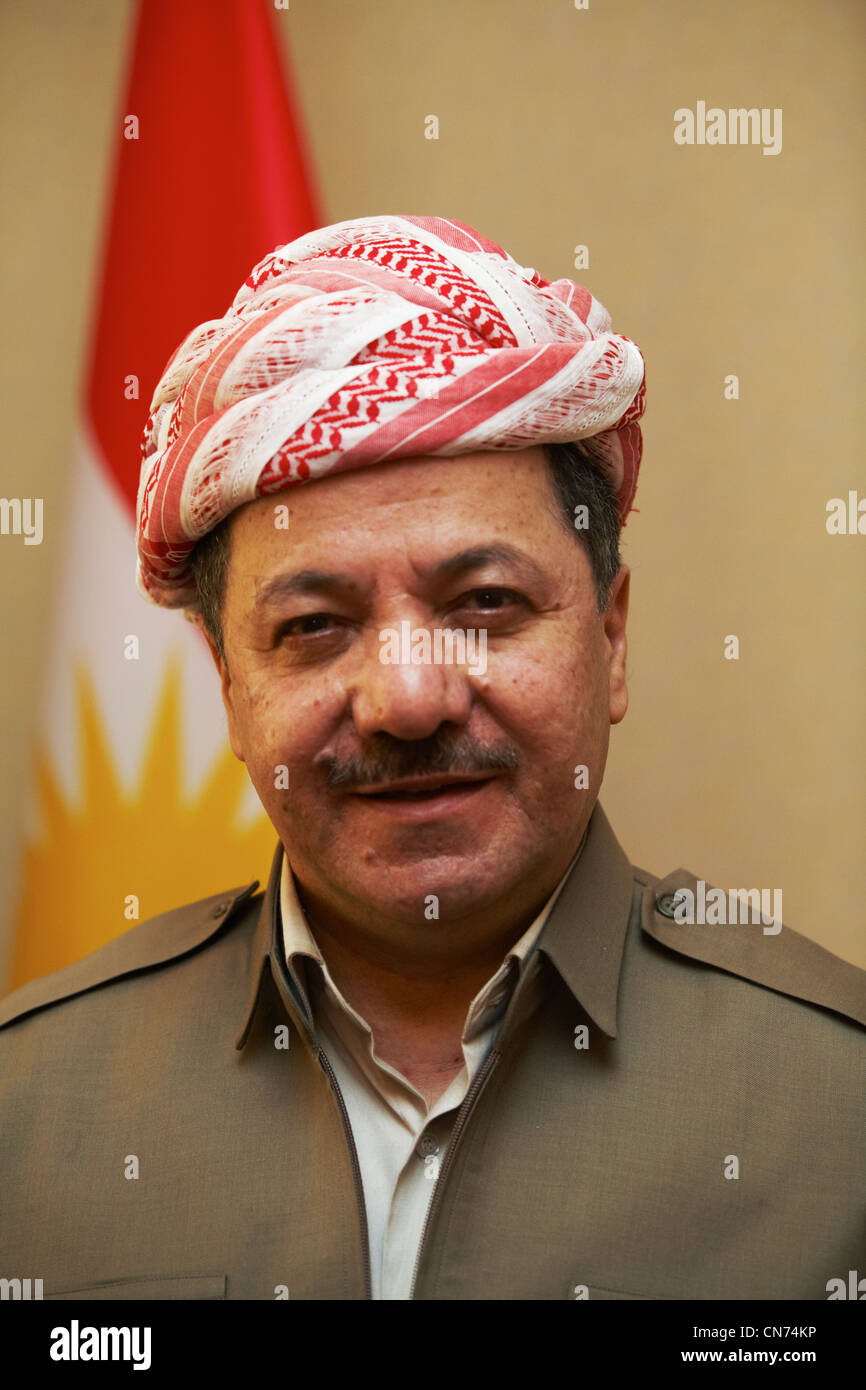 Massoud Barzani. Presidente Kurdistan iracheno Foto Stock