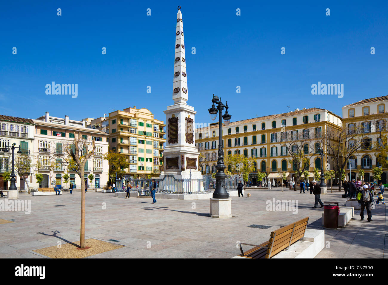 Plaza de la Merced nella città vecchia, Malaga, Andalusia, Spagna Foto Stock