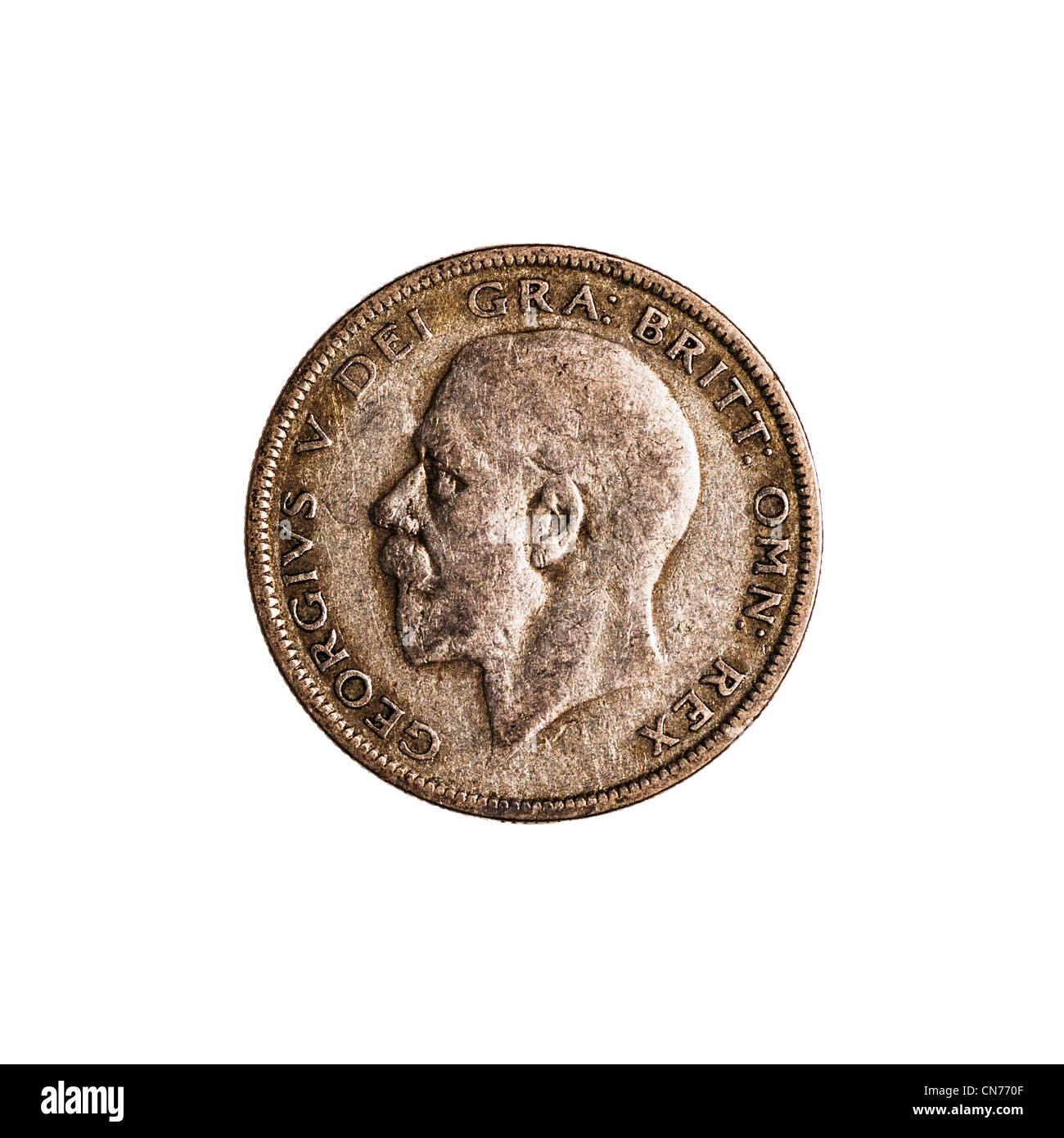 Un inglese pre decimal mezza corona moneta datata 1929 su sfondo bianco  Foto stock - Alamy