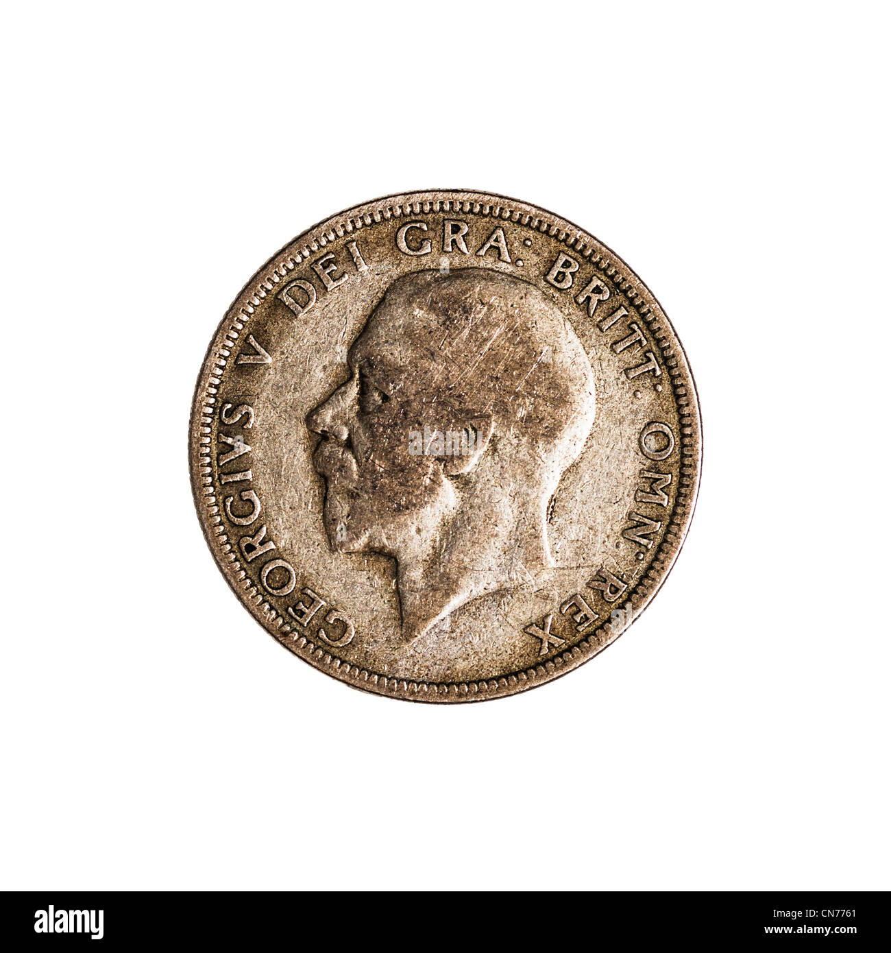 Un inglese pre uno decimale florin moneta datata 1936 su sfondo bianco Foto Stock