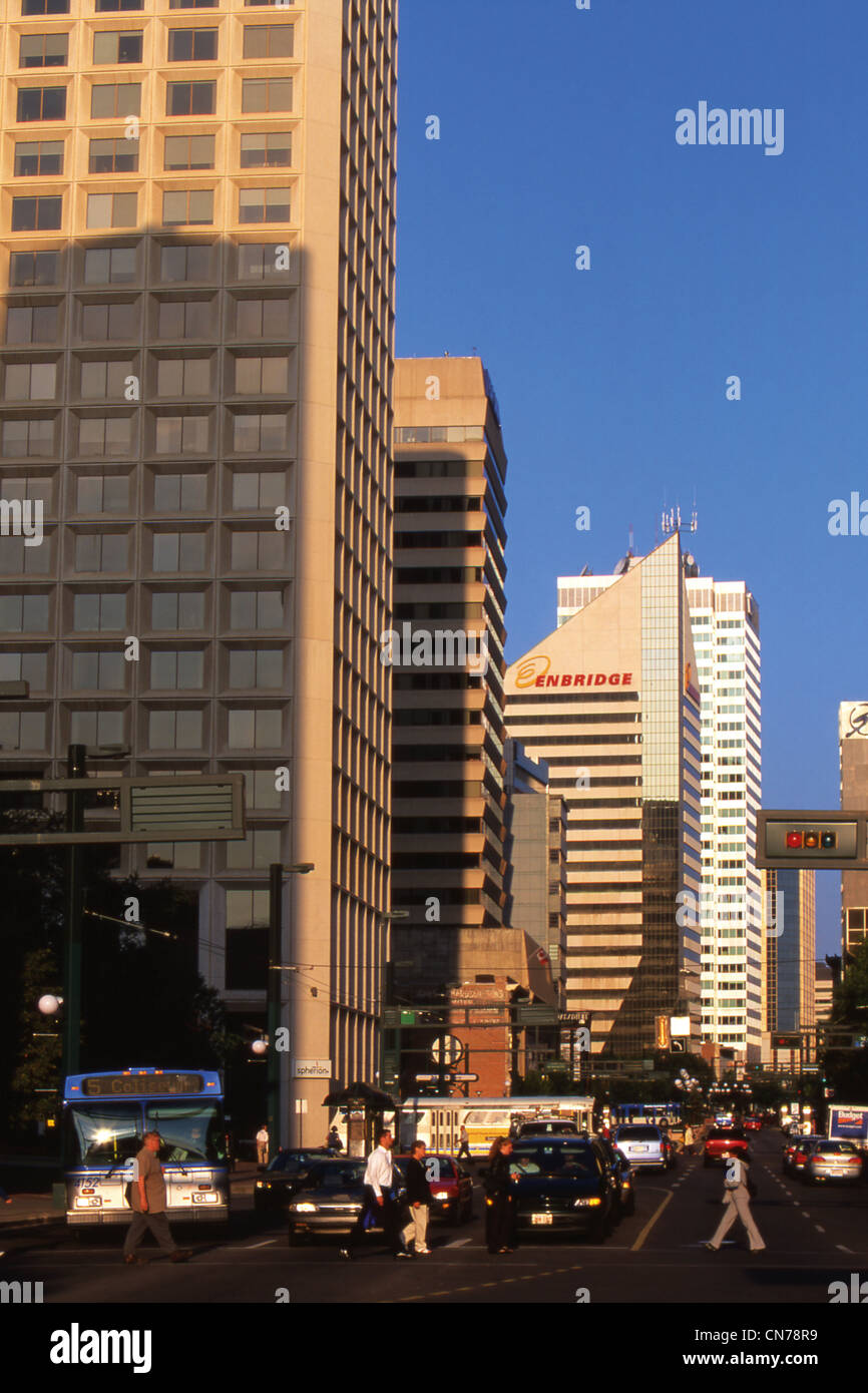 Jasper Avenue, Edmonton, Alberta, Canada Foto Stock