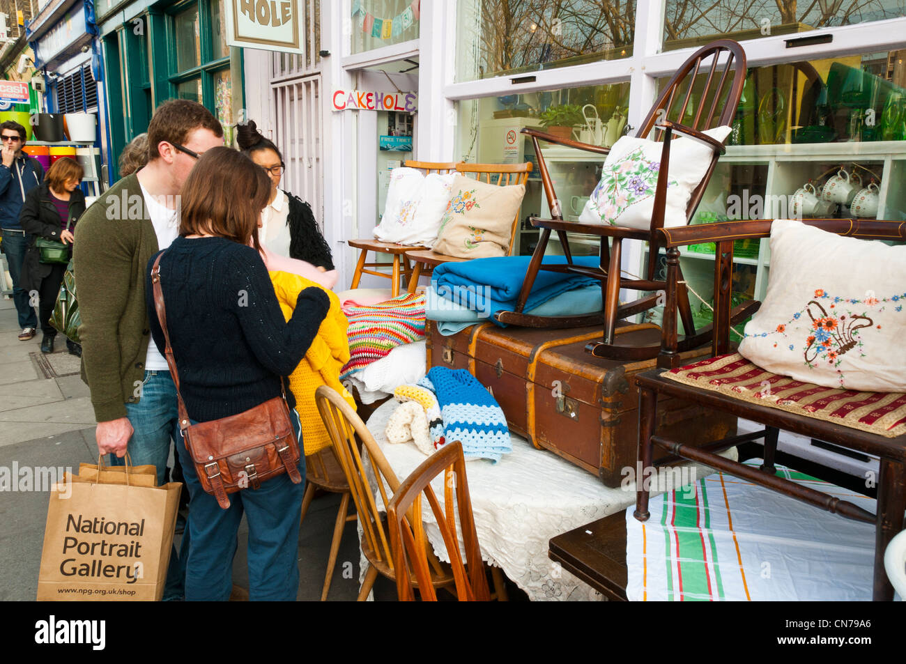 Anticaglie negozio di arredamento in Columbia Road, East London Foto Stock