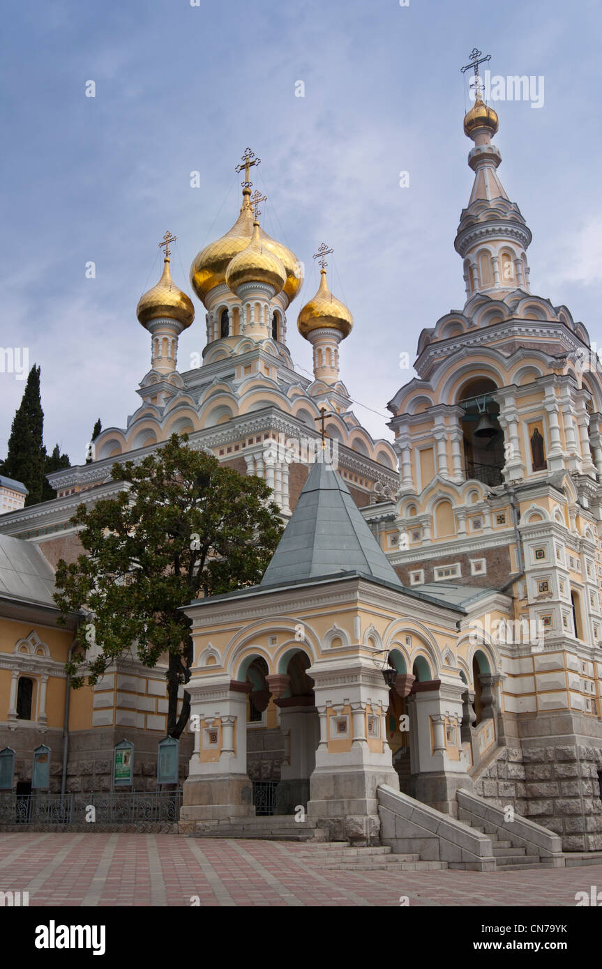 Alexander Nevski chiesa, Yalta, Crimea, Ucraina. Foto Stock