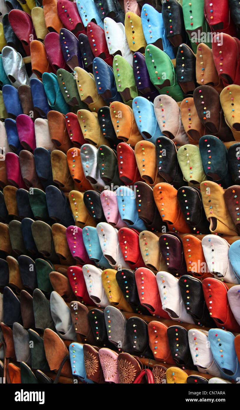 Marocchino tradizionale Pantofole Foto Stock