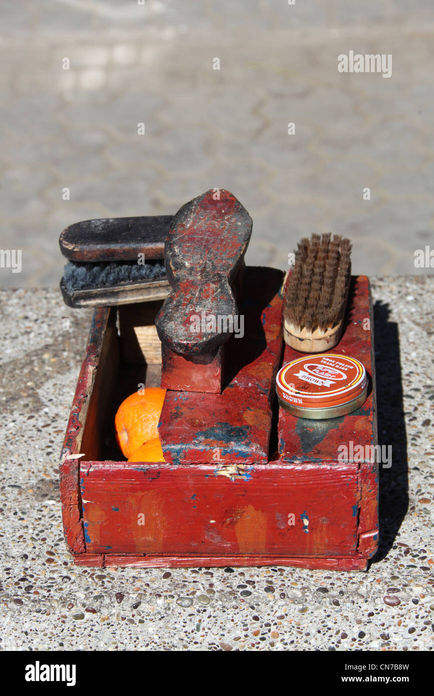 Shoe Shine Kit Foto Stock
