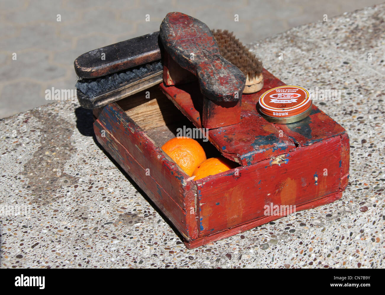 Shoe Shine Kit Foto Stock