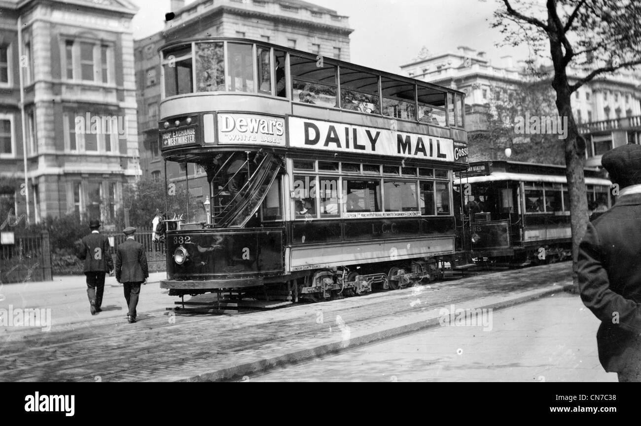London tram vetture, Londra, Gran Bretagna, Regno Unito Foto Stock