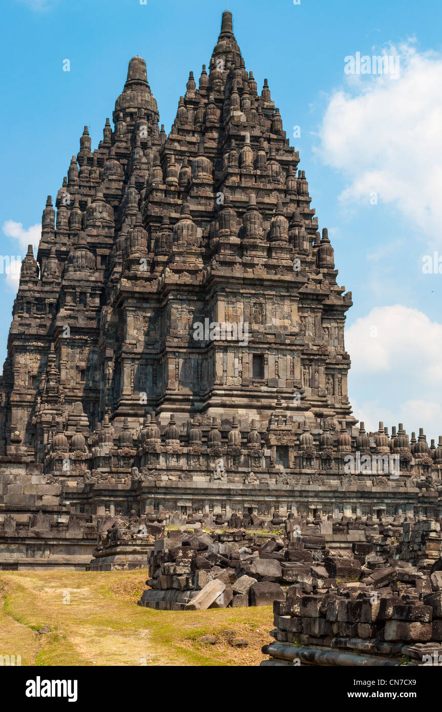 Tempio di Prambanan sito in Indonesia, Jogjakarta Foto Stock