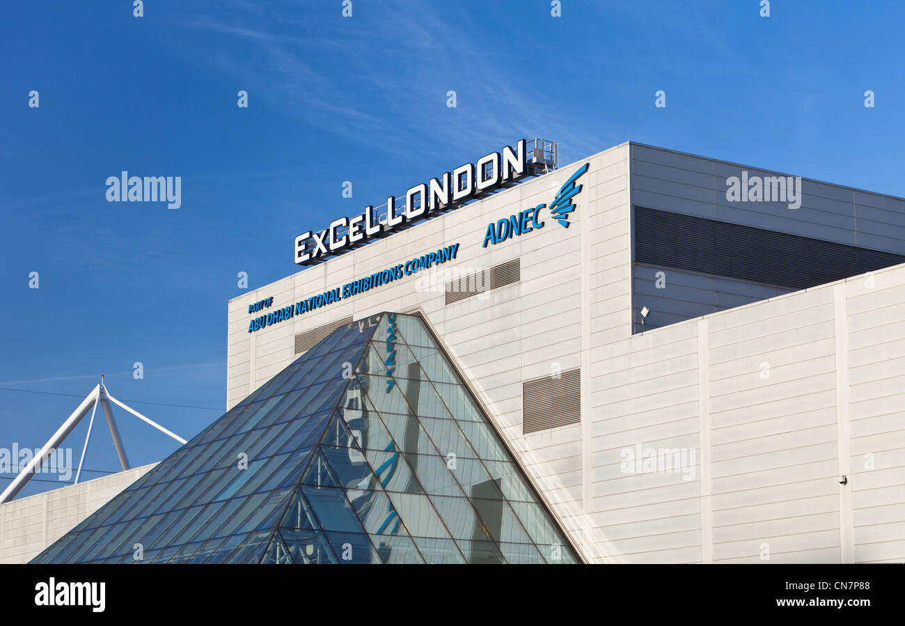 Centro ExCeL, Docklands di Londra, Inghilterra Foto Stock