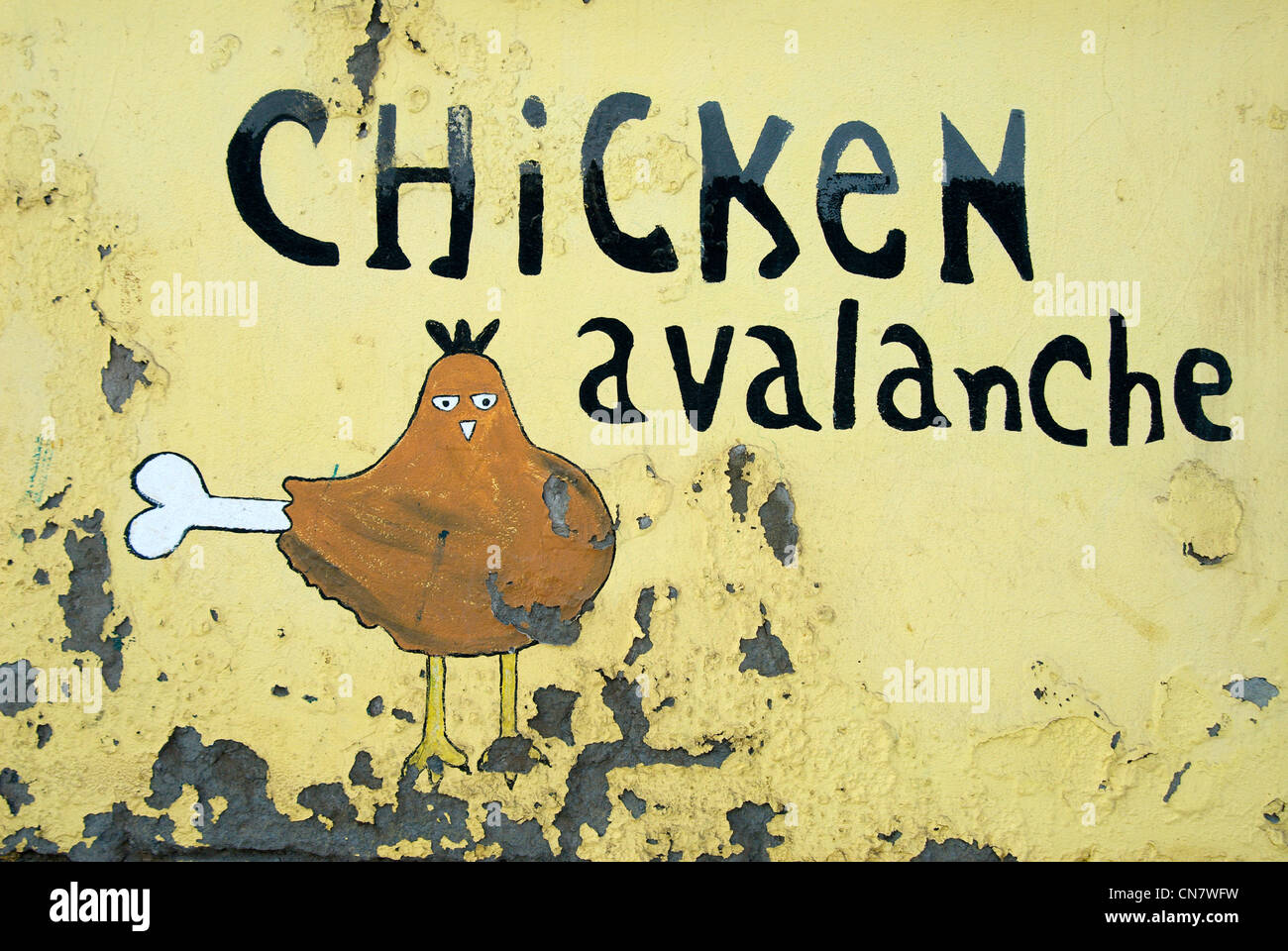 Capo Verde Isola di Sal, Santa Maria, murale Foto Stock