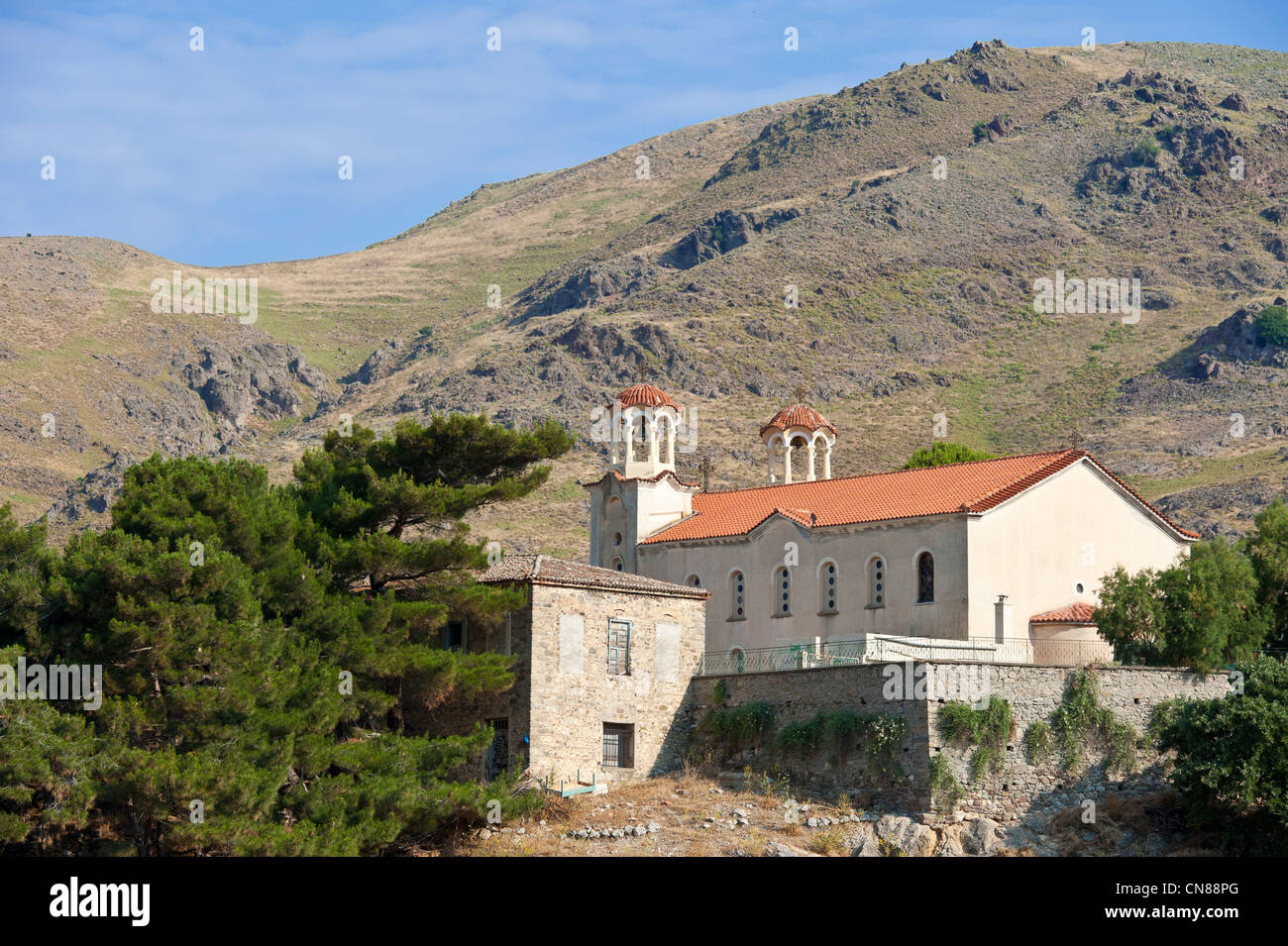 Grèce, nord est delle isole del Mar Egeo, Lesbo isola, Eressos, nel nord-est di Lesvos è il luogo di nascita della poetessa Saffo in Foto Stock