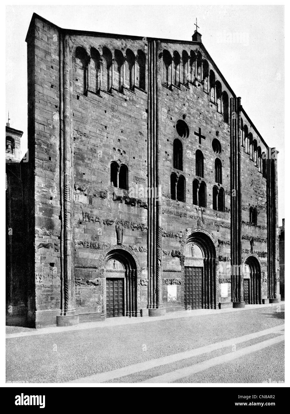 1915 Basilica di San Michele Maggiore Chiesa Pavia Foto Stock