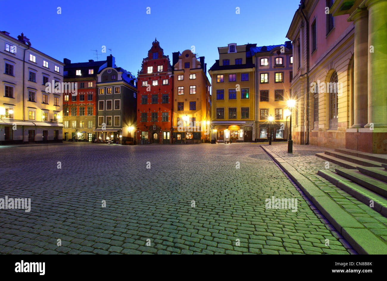 Stortorget di notte Foto Stock