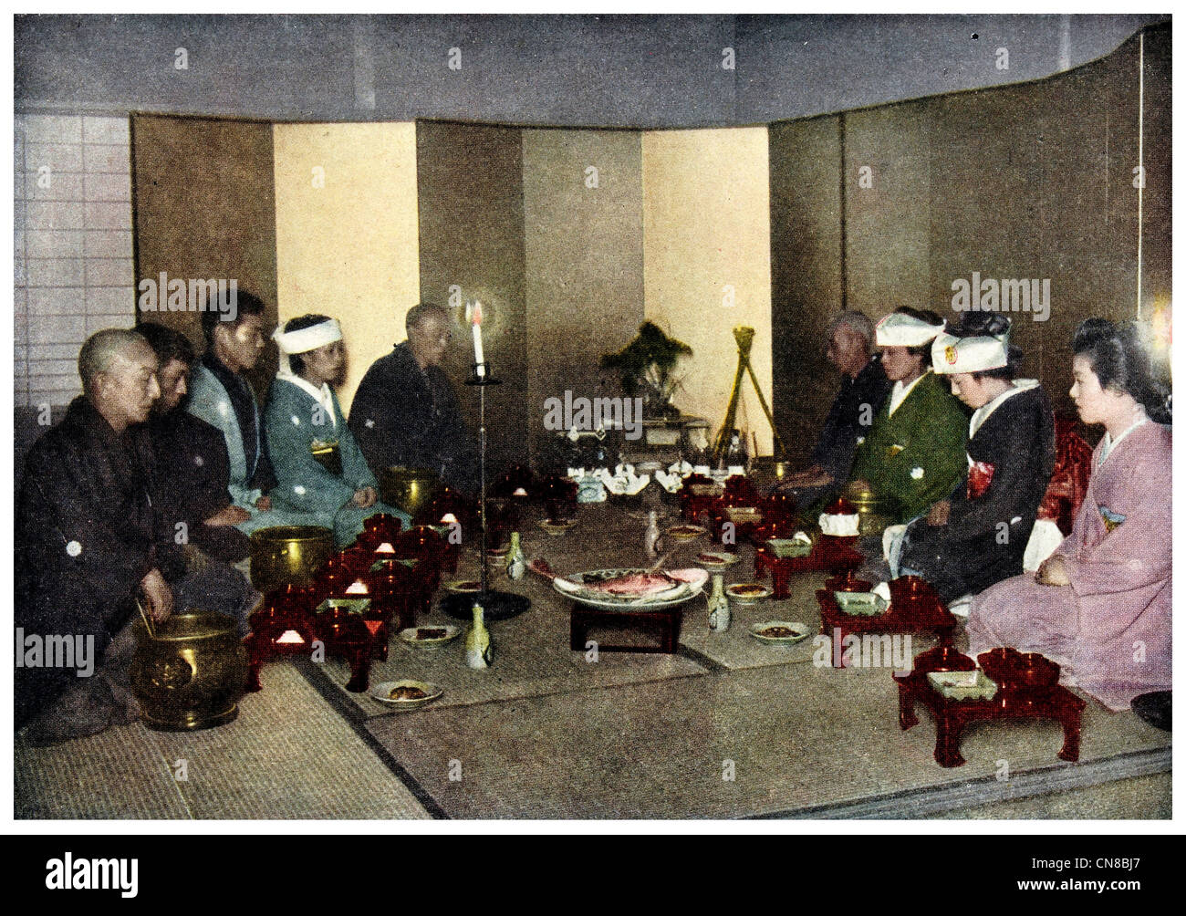 Pubblicato per la prima volta 1914 lo Shintoismo giapponese nozze cena occasione Giappone Foto Stock