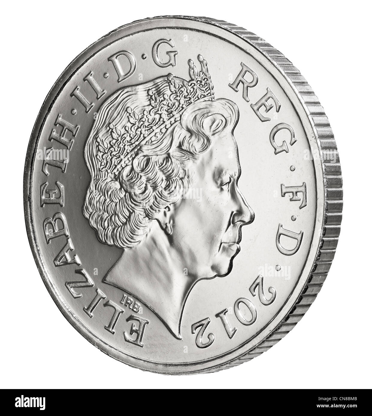10p dieci pence moneta sul lato complementare capi 2012 Foto Stock