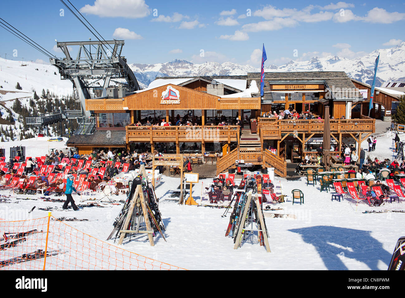 Zona sciistica di Courcheval, Les Verdons ristorante Foto Stock