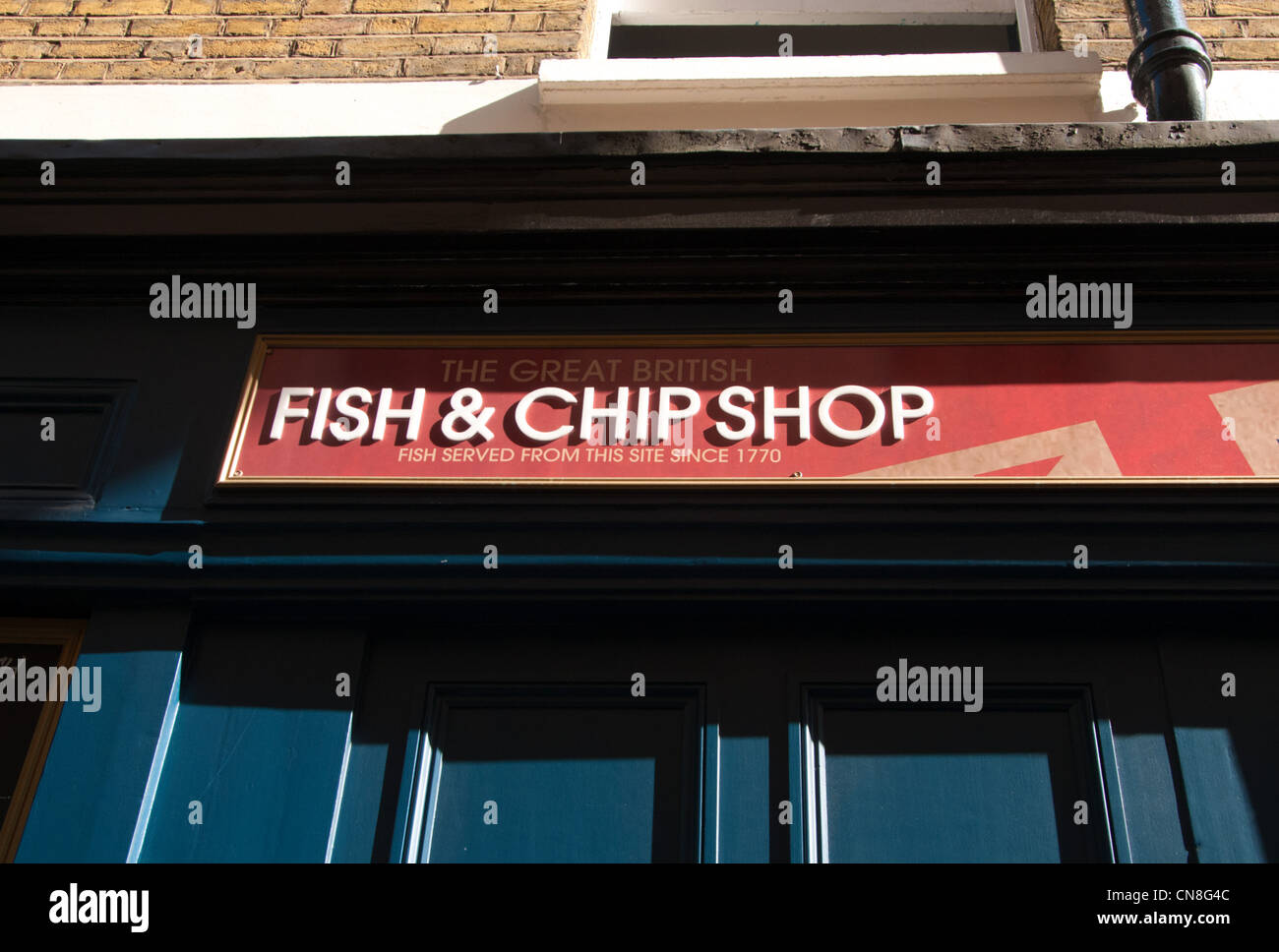 " Il grande pesce britannico e del Chip Shop", Greenwich, Londra, Regno Unito. Foto Stock
