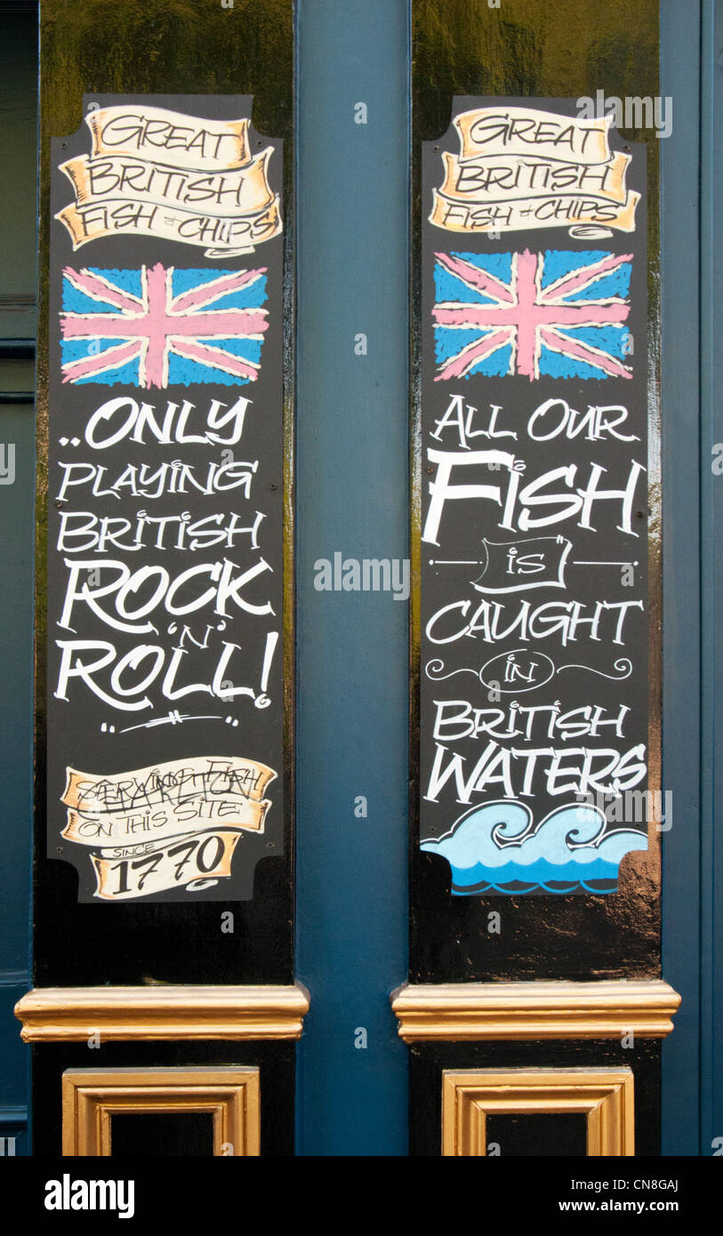 British pesce e patatine shop, Greenwich, Londra. Foto Stock