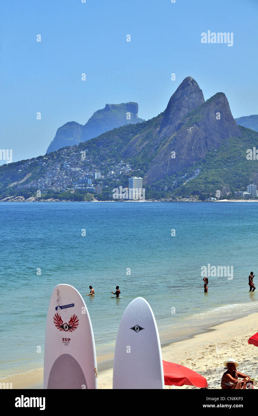La spiaggia di Ipanema Rio de Janeiro Brasile America del Sud Foto Stock