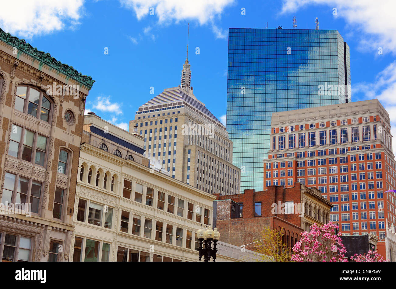 Cityscape di Back Bay di Boston, Massachusetts, USA. Foto Stock