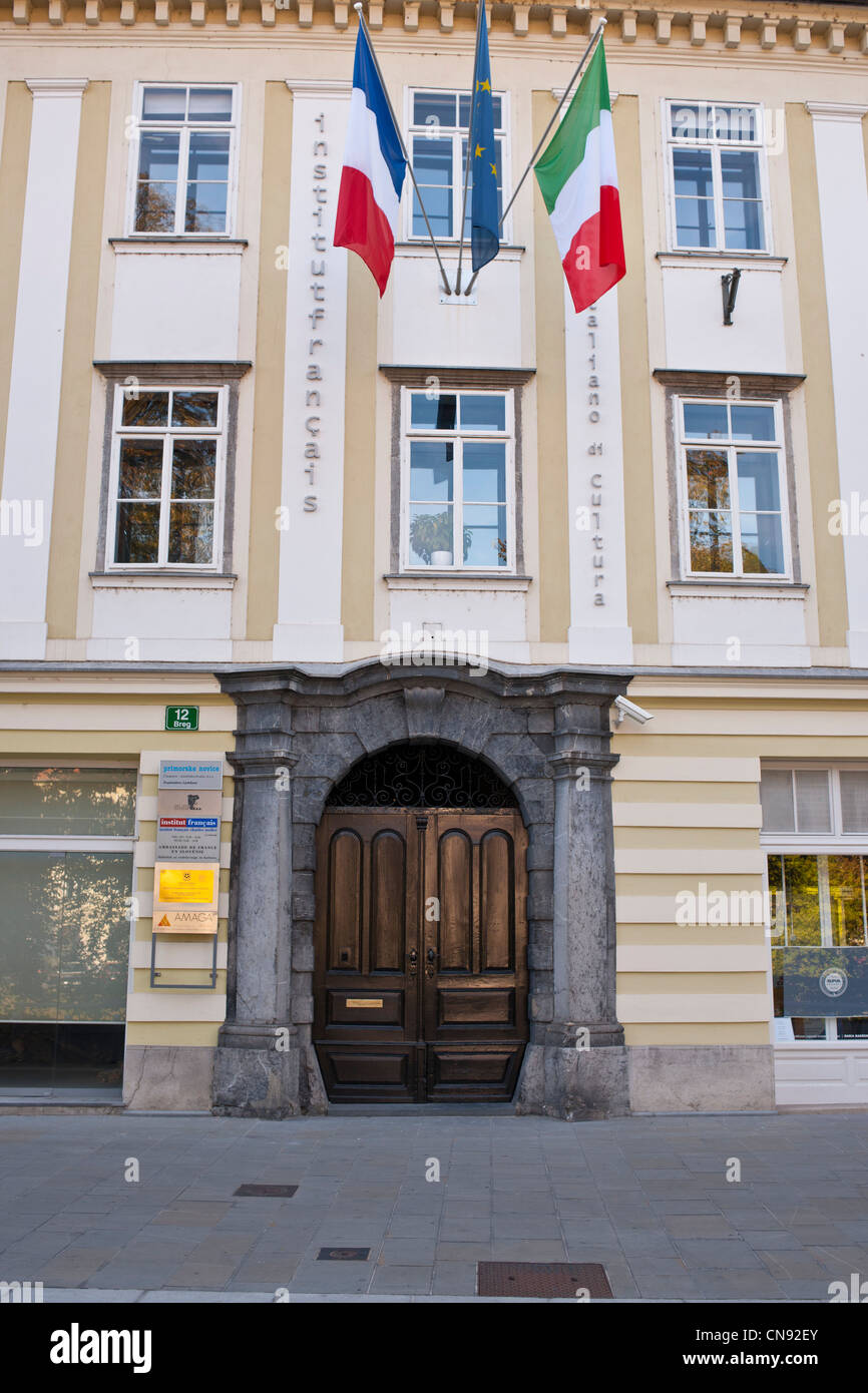 La Slovenia Ljubljana, città capitale della Slovenia, il Centro Culturale Francese Foto Stock