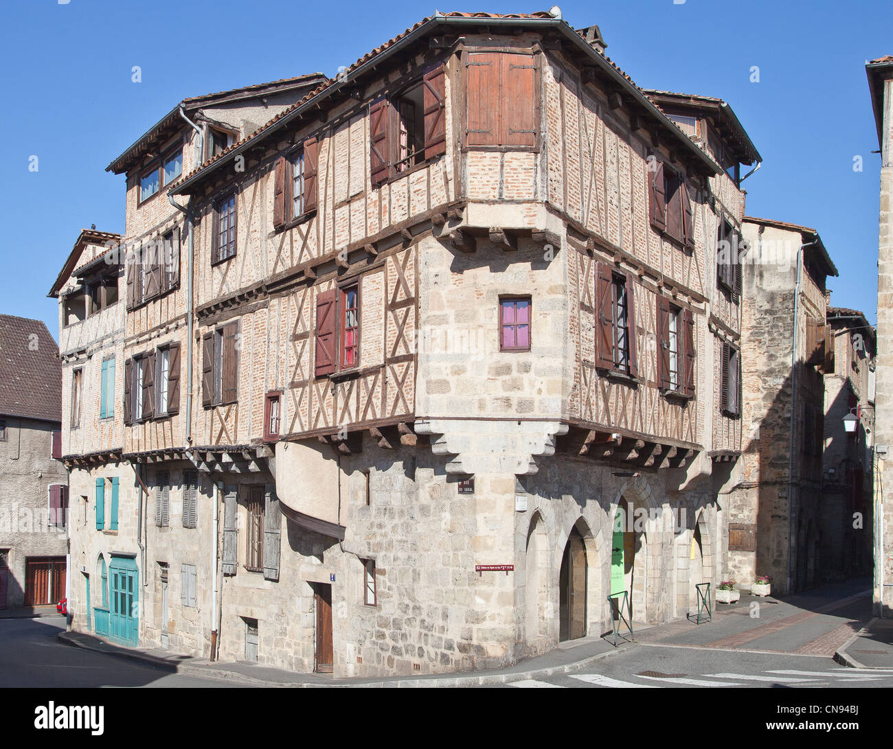 Francia, Lot, Figeac, casa medioevale Foto Stock