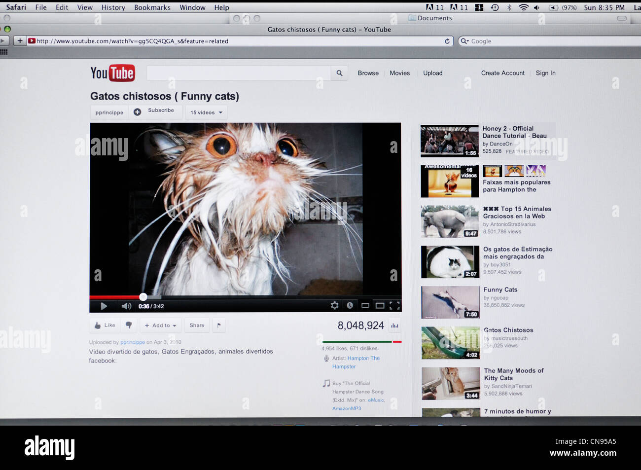 Sito web di Youtube - Funny video Foto Stock