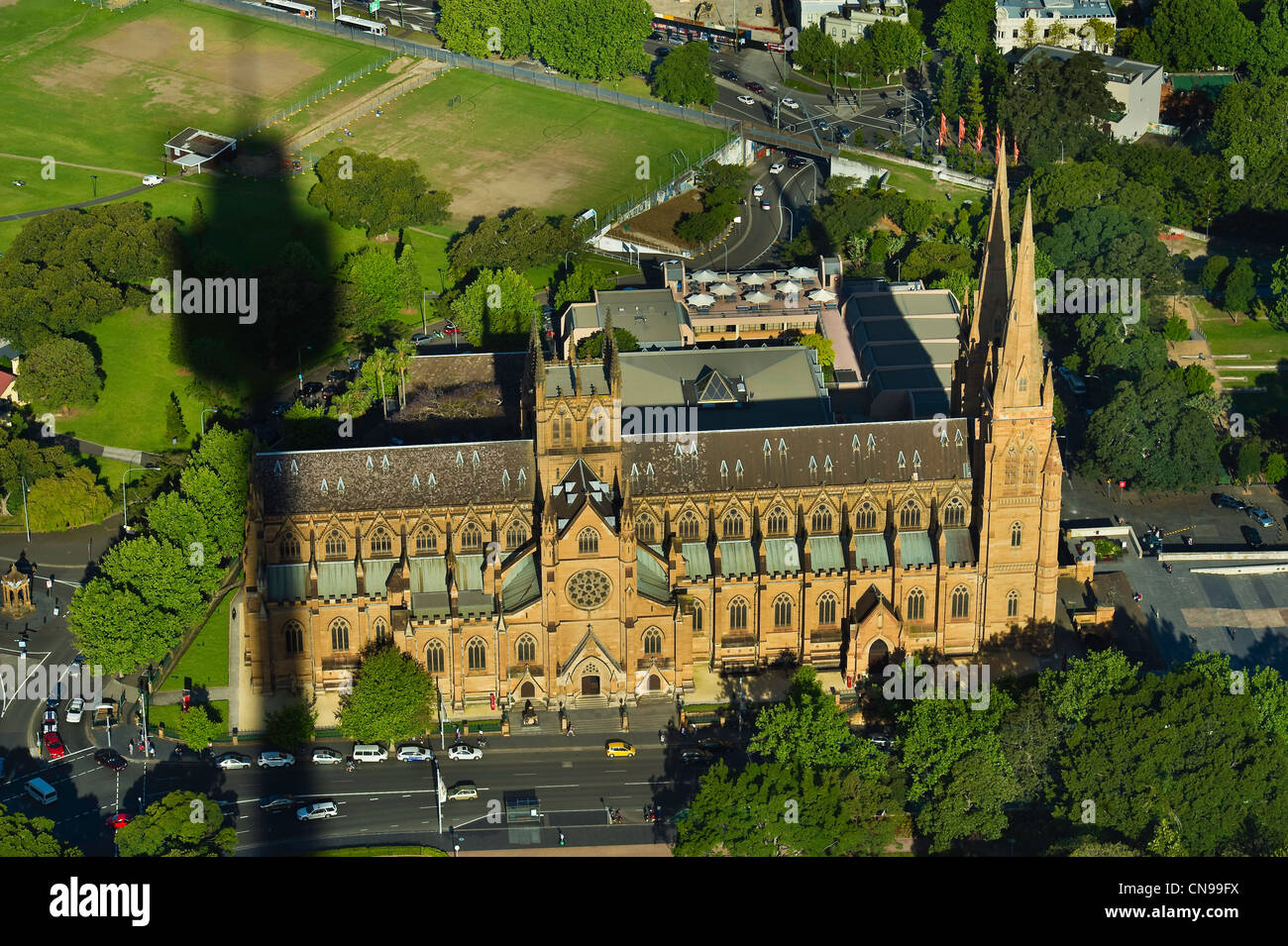 Australia, Nuovo Galles del Sud di Sydney, centro citta', Parco Hype caserma dalla cima della Torre AMP, la torre più alta del Foto Stock