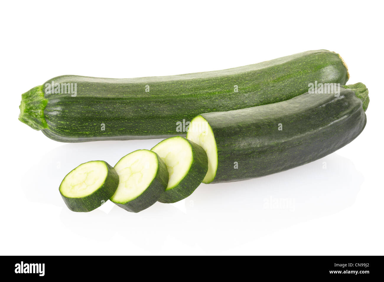 Le fette di zucchine o di zucchine Foto Stock