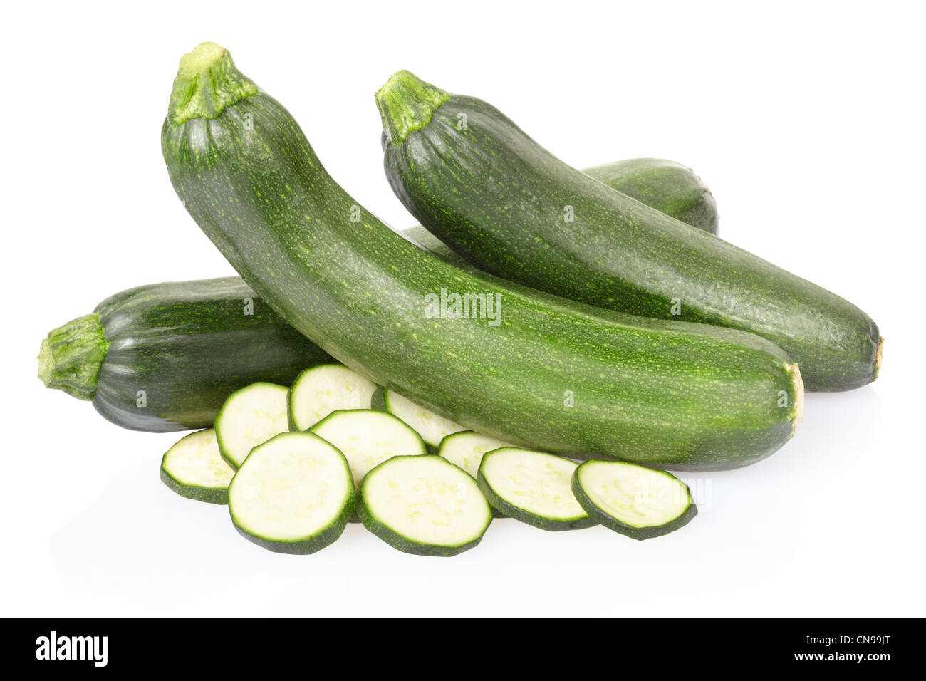 Zucchine zucchine tagliate a fette Foto Stock