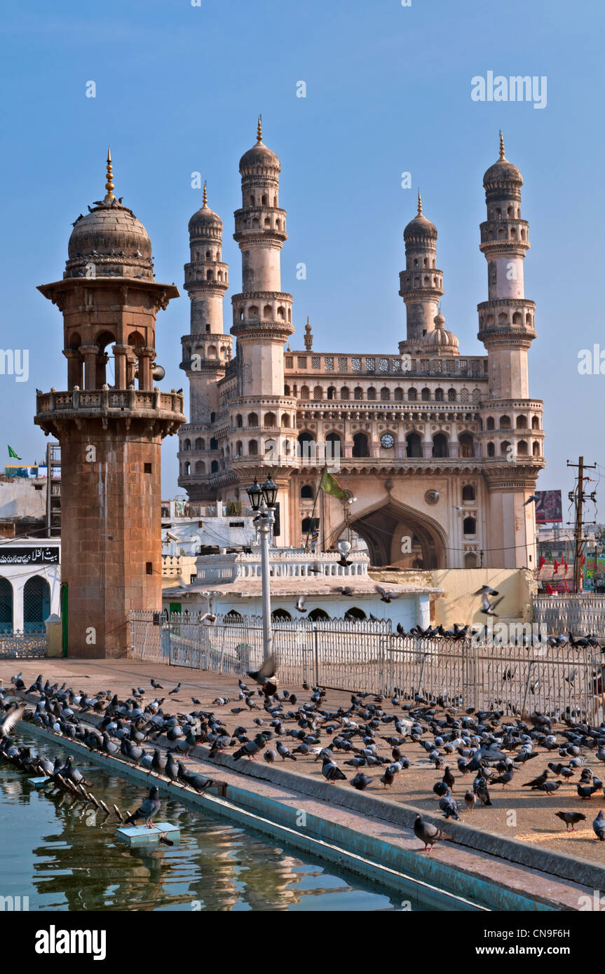 Charminar di Hyderabad, Andhra Pradesh in India Foto Stock