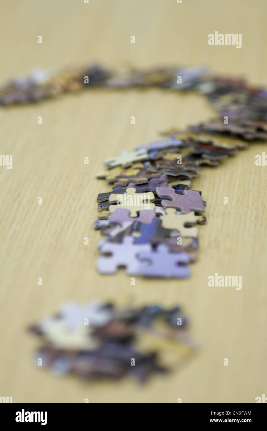 Jigsaw punto interrogativo Foto Stock