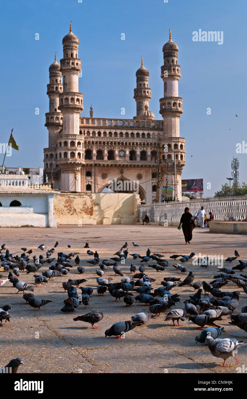 Charminar di Hyderabad, Andhra Pradesh in India Foto Stock