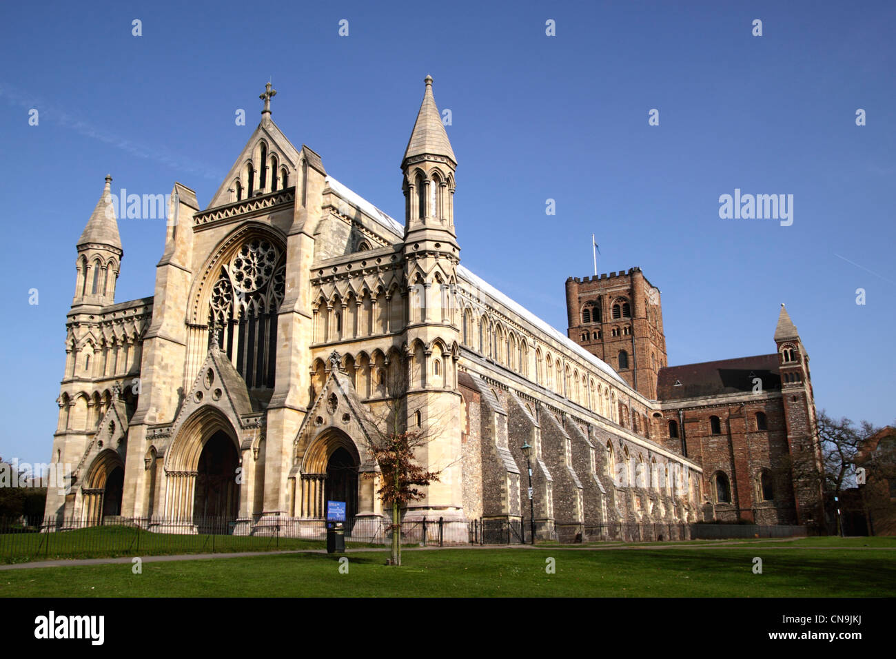 St Albans Cathedral Hertfordshire Foto Stock