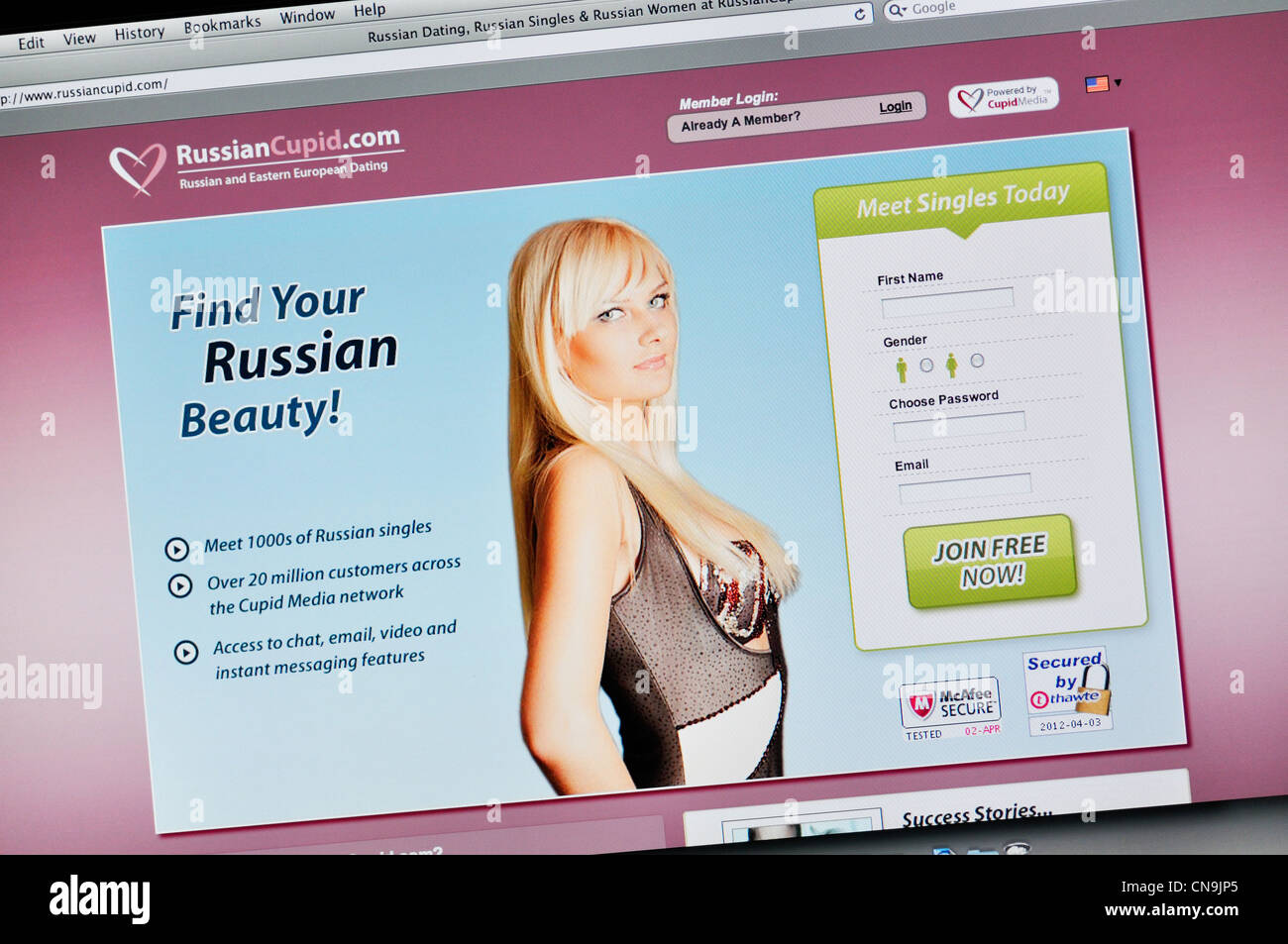 ZZZ online dating website Foto Stock